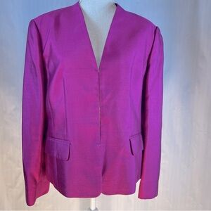Jones New York Collection Silk Pink Jacket/Blazer Cocktail  Eye Hook Closure 14